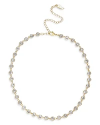Bezel Choker Necklace 18K Gold Plate, 12"