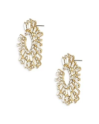 Open Circle Stardust Earrings in 18K Gold Plate