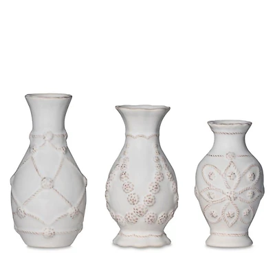 Jardins Du Monde Whitewash Mini Vases, Set of 3