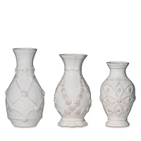 Jardins Du Monde Whitewash Mini Vases, Set of 3