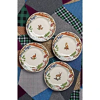 Forest Walk Café Au Lait Dessert/Salad Plate, Assorted Set 4