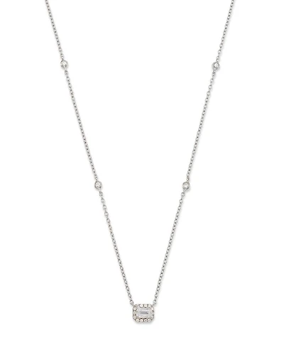 Diamond Mosaic Pendant Necklace in 14K White Gold, 0.50 tcw