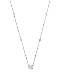 Diamond Mosaic Pendant Necklace in 14K White Gold, 0.50 tcw