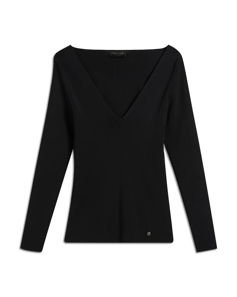 Cileste V Neck Knit Top