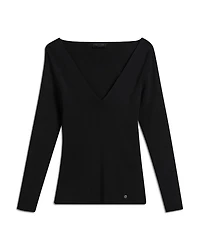 Cileste V Neck Knit Top