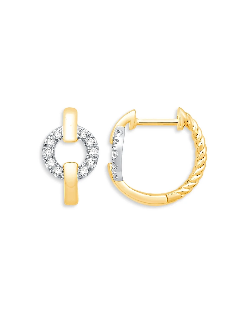 Bloomingdale's Fine Collection Diamond Circle Huggie Hoop Earrings