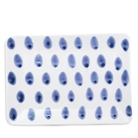 Vietri Santorini Dot Small Rectangular Platter