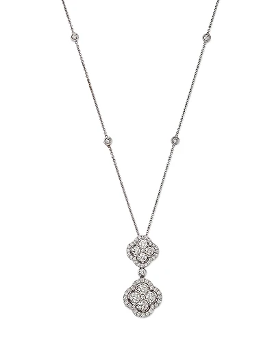Bloomingdale's Fine Collection Diamond Double Clover Pendant Necklace