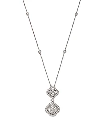 Bloomingdale's Fine Collection Diamond Double Clover Pendant Necklace