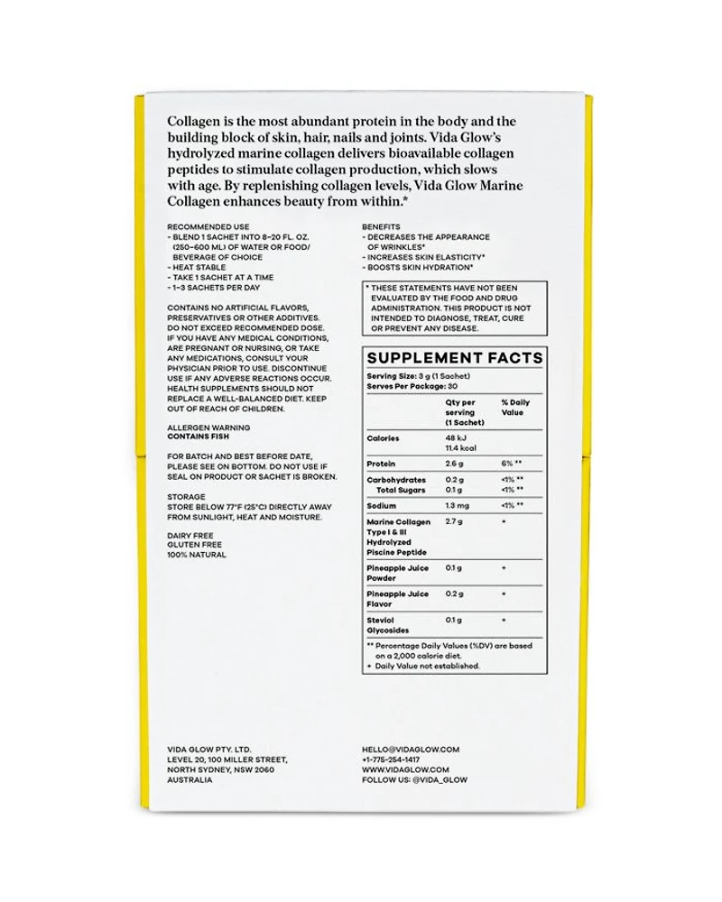 Natural Marine Collagen Dietary Supplement - Pineapple
