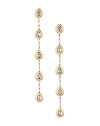 Ettika Single File Crystal Cubic Zirconia Teardrop Linear Drop Earrings