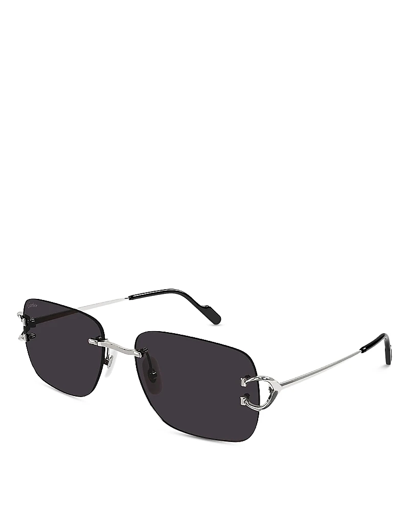 Cartier Signature C Rectangular Sunglasses, 59mm