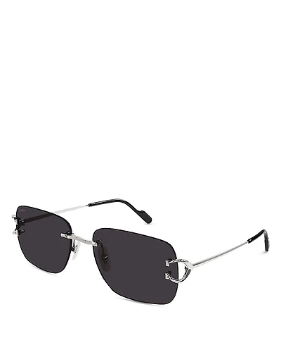Cartier Signature C Rectangular Sunglasses, 59mm
