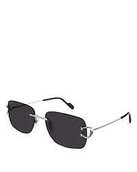 Cartier Signature C Rectangular Sunglasses, 59mm
