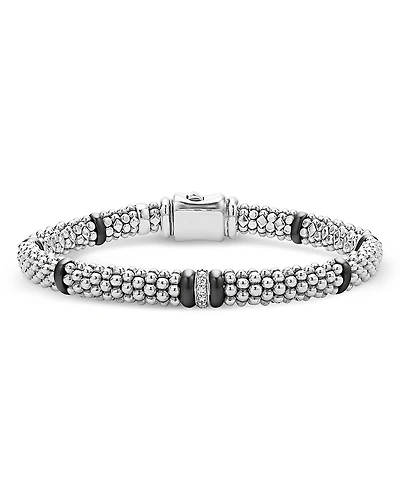 Lagos Single Station Diamond Caviar Bracelet