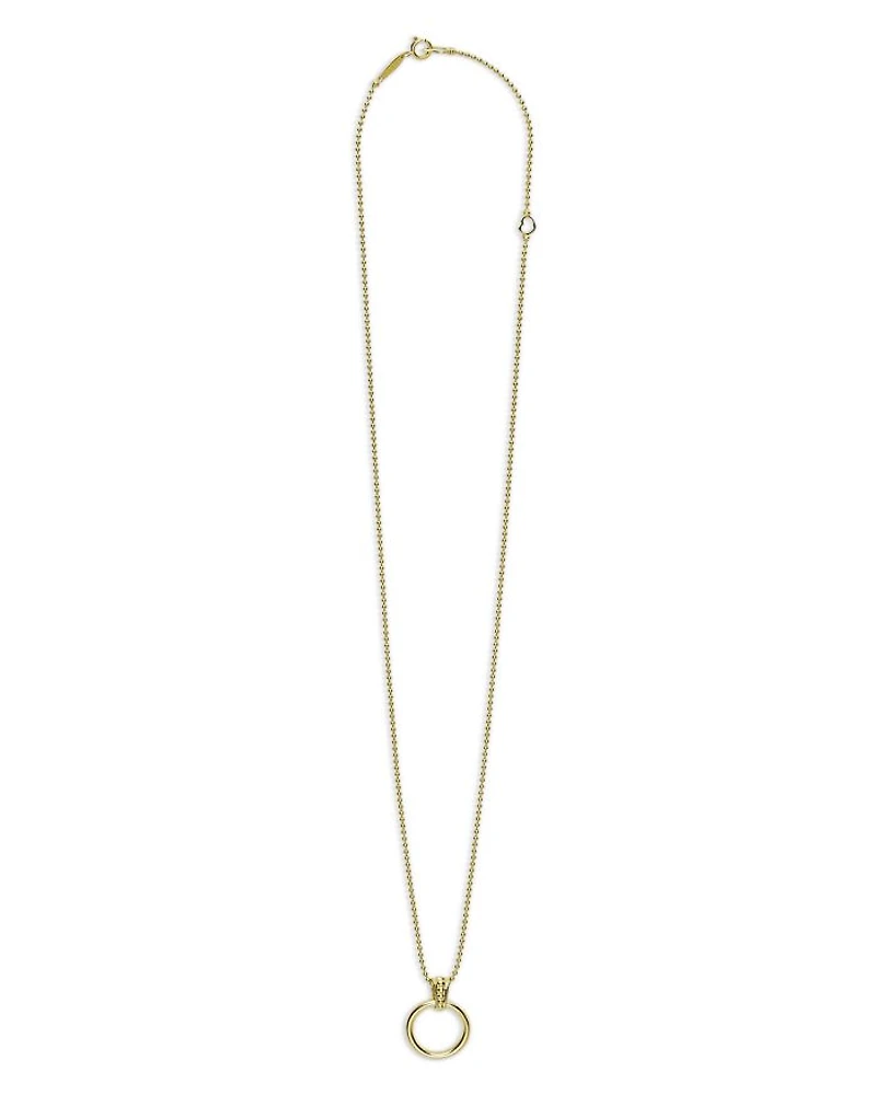 18K Gold Meridian Circle Pendant Necklace, 18"