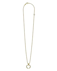 18K Gold Meridian Circle Pendant Necklace, 18"