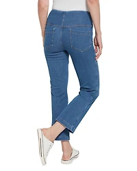 High Rise Ankle Baby Bootcut Jeans Mid Wash