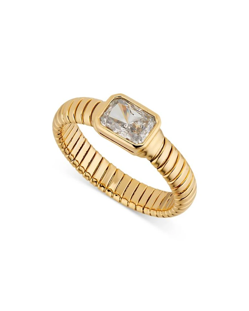 Tennis Omega Flex Ring 18K Gold-Plated