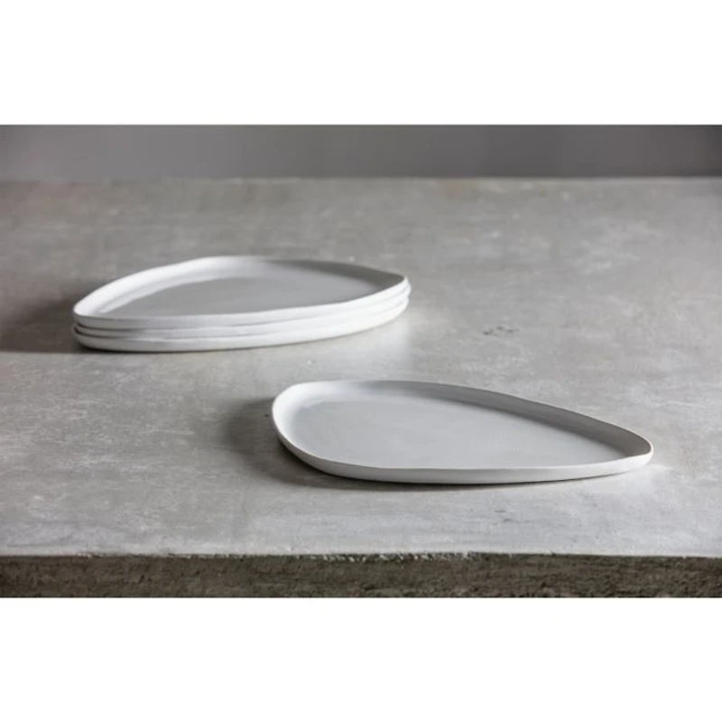 Cloud Terre® 13" Organic Triangle Serving Platter, White