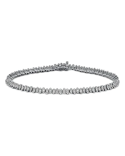Suzanne Kalan 18K White Gold Princess Diamond Tennis Bracelet