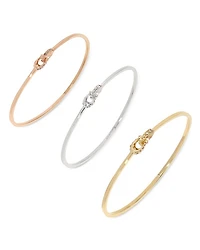 Interlocking Pavé Logo Bangle Bracelet Set