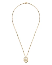 Dinh Van 18K Yellow Gold Double Coeurs Diamond Pendant Necklace, 17.7