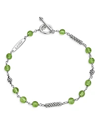Lagos Sterling Silver Caviar Icon Peridot Beaded Bracelet