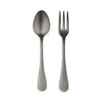2 Piece Textured Silver Serving Set