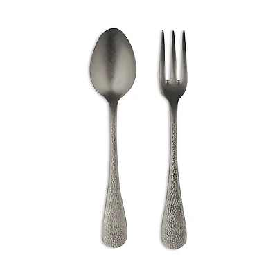 Mepra 2 Piece Textured Silver Serving Set