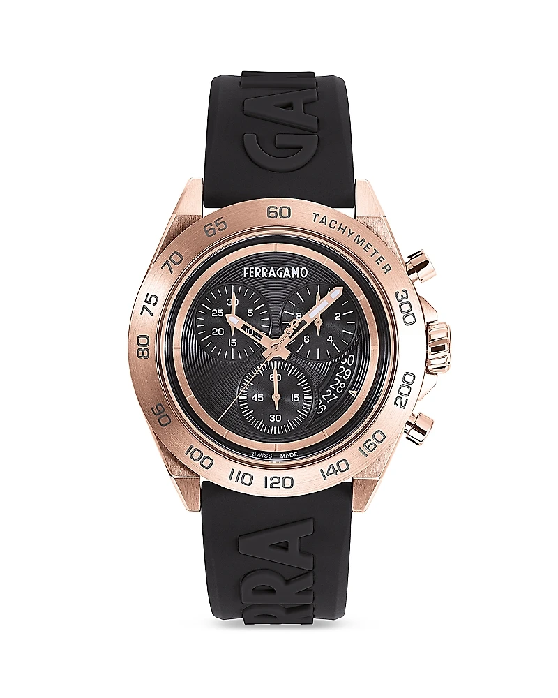 Ferragamo Urban Ion-Plated Stainless Steel Chronograph Watch, 43mm