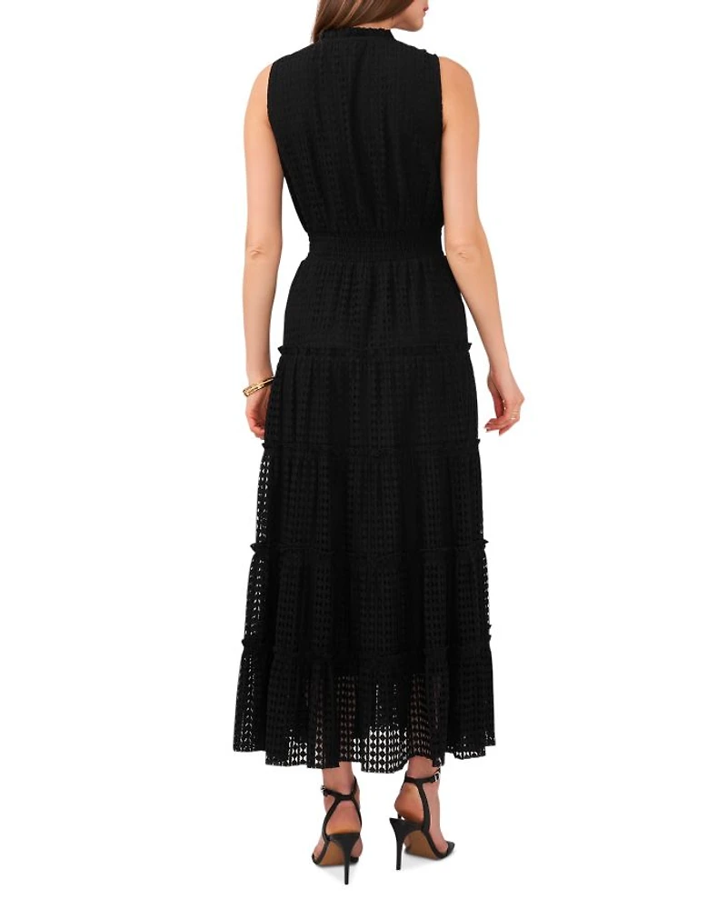 Tie Neck Tiered Maxi Dress