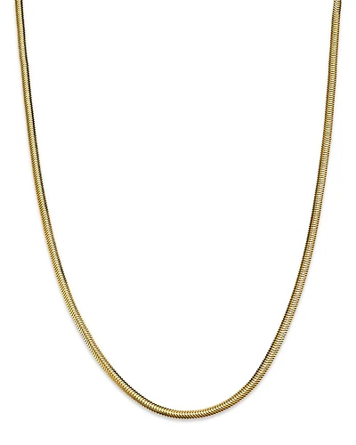 14K Yellow Gold Heavy Metal Snake Link Chain Necklace, 14-16"