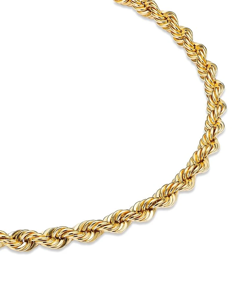14K Yellow Gold Heavy Metal Rope Link Chain Bracelet