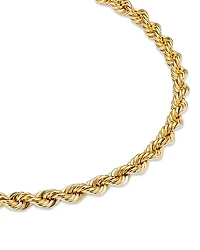 14K Yellow Gold Heavy Metal Rope Link Chain Bracelet