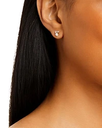 14K Yellow Gold Cultured Freshwater Pearl & Diamond Cluster Stud Earrings