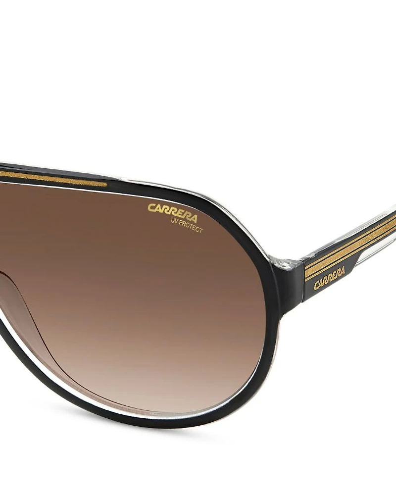 Aviator Shield Sunglasses, 64mm