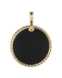 David Yurman 18K Yellow Gold Dy Elements Disc Pendant with Black Onyx & Mother-of-Pearl