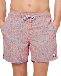 Coral Print 6" Swim Trunks
