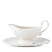 Berry & Thread Whitewash Sauce Boat and Stand