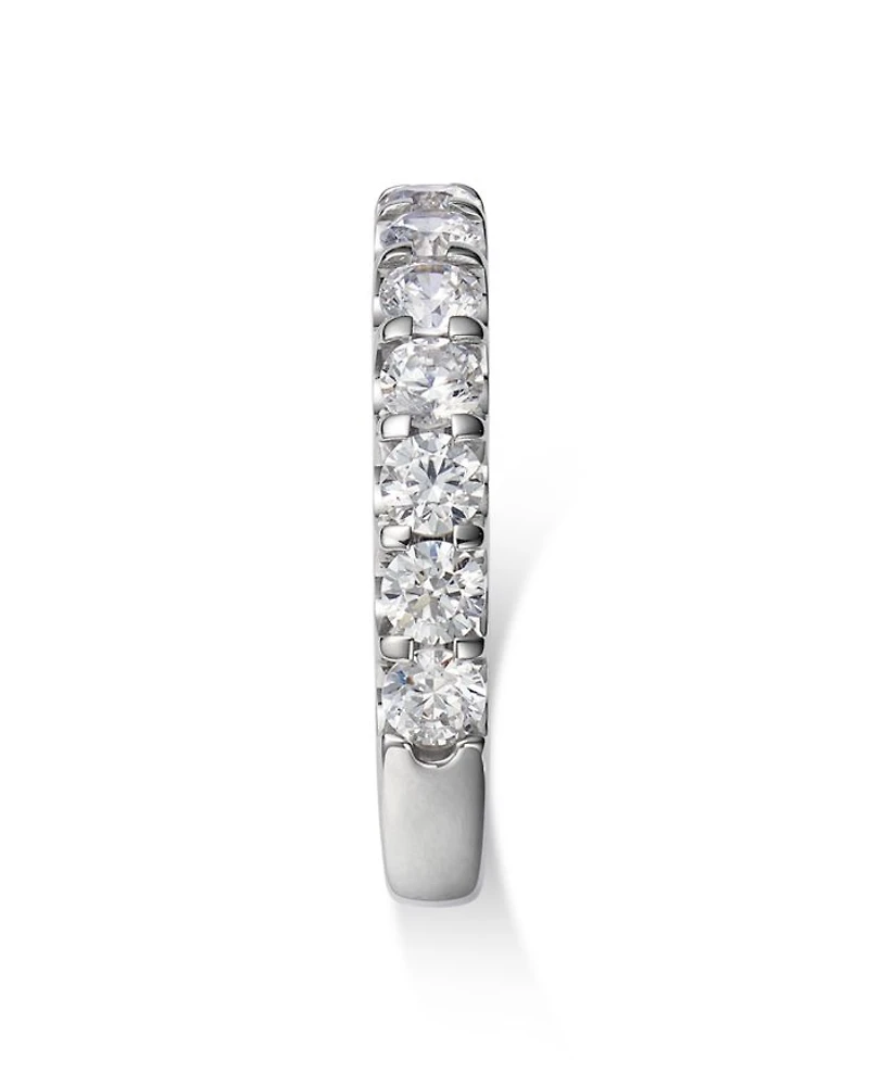Round Cut Certified Diamond Band in 14K White Gold, 1.25 ct.t.w.