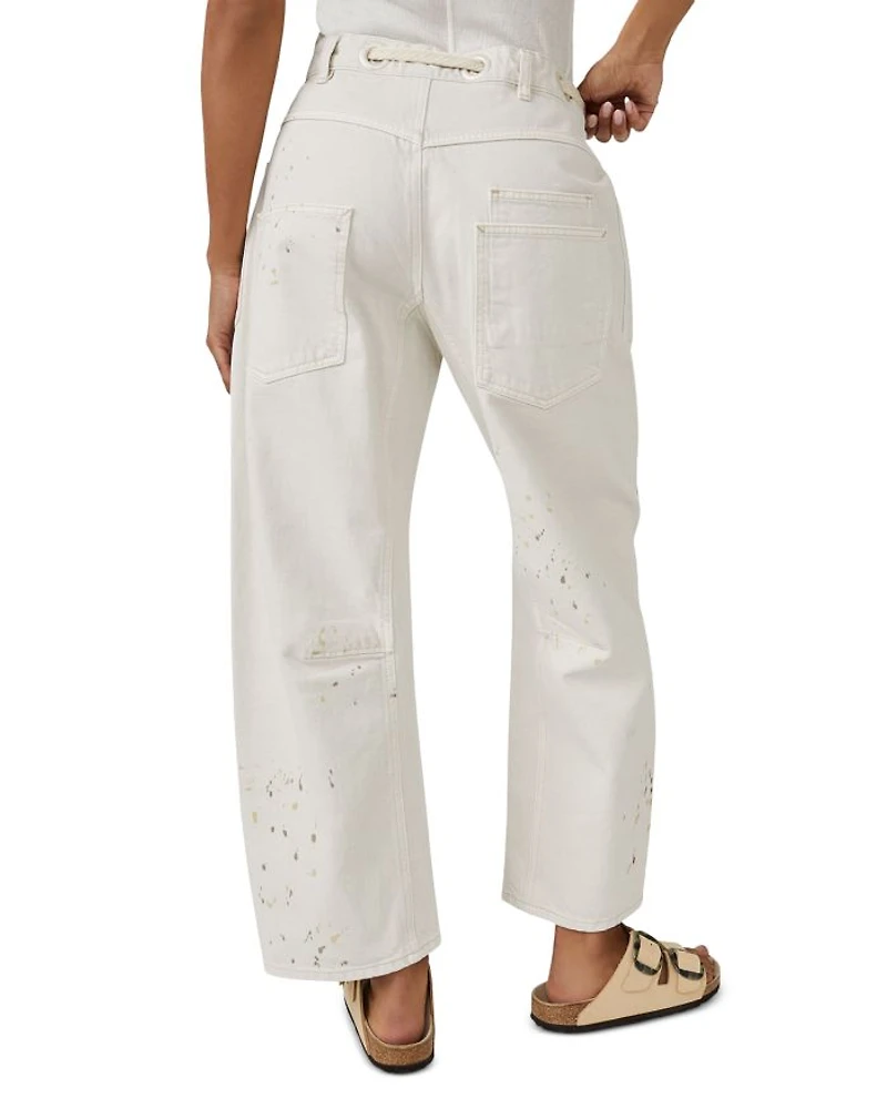 Moxie Low Slung Pull On Drawstring Barrel Jeans