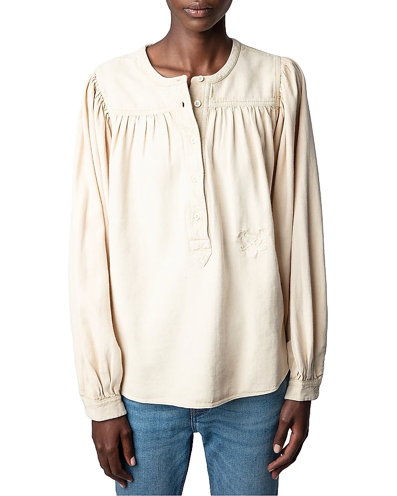 Zadig & Voltaire Tigy Cotton Denim Blouse