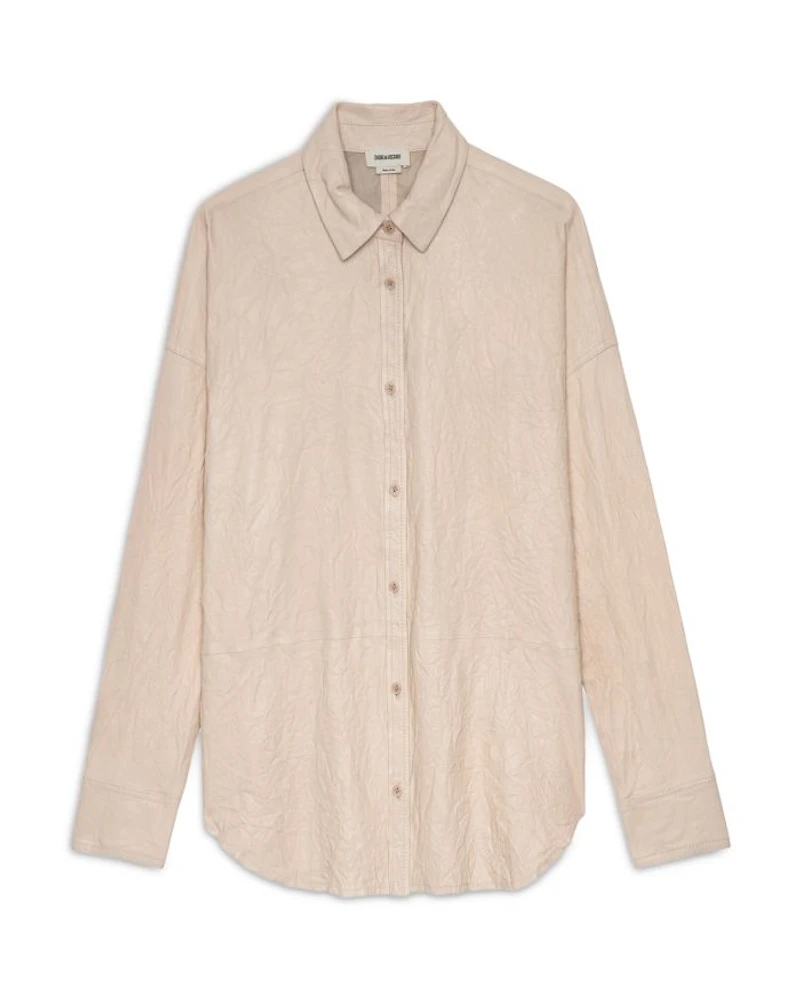 Tamara Crinkled Leather Shirt