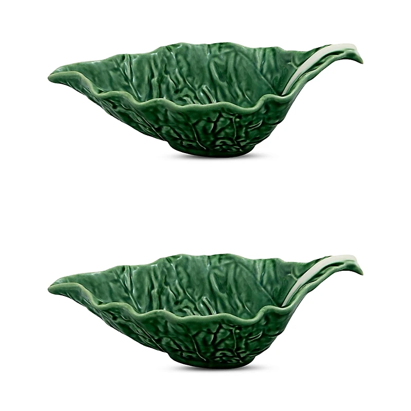Bordallo Pinheiro Cabbage Sauceboat, Set of 2