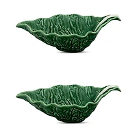 Bordallo Pinheiro Cabbage Sauceboat, Set of 2