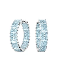 Matrix Baguette Color Crystal Hoop Earrings