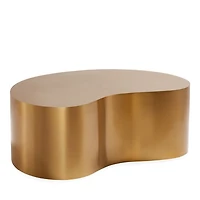 Large Brass Kidney Table