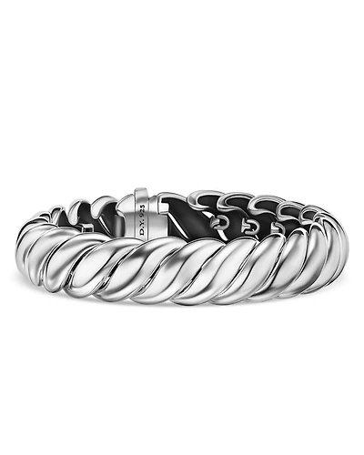 Sterling Silver Sculpted Cable Link Bracelet