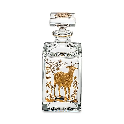 Vista Alegre Golden Whisky Decanter with Gold Goat